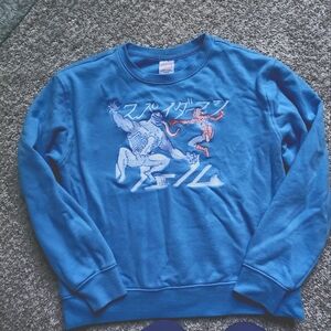 Disney Marvel Spiderman Venom Light Blue Long Sleeve Sweatshirt Size M
